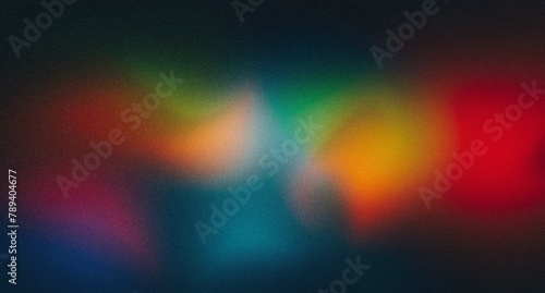 Dark black red purple green blue , a rough abstract retro vibe background template or spray texture color gradient shine bright light and glow , grainy noise grungy empty space
