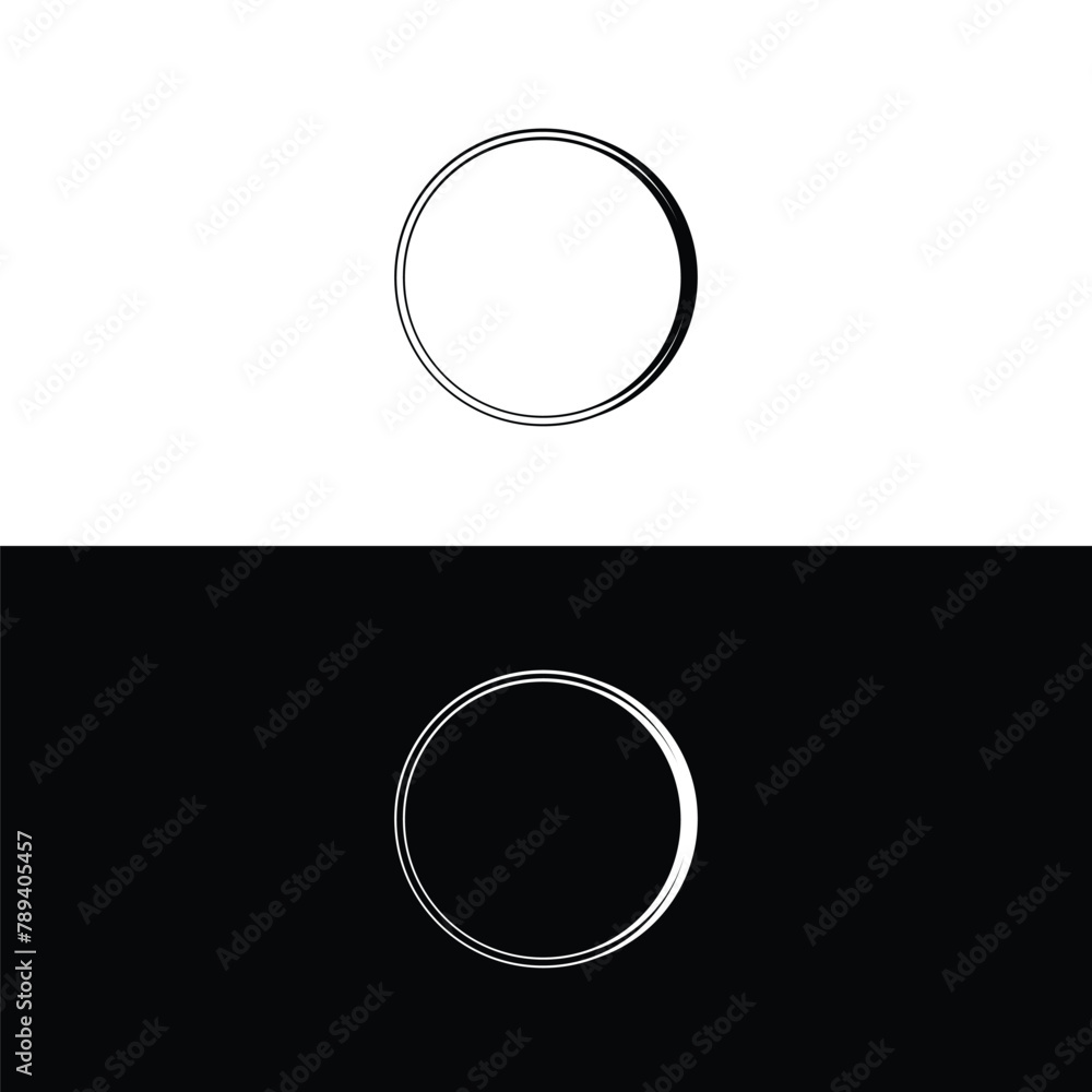 Black and white unique circle logo design . Circle illustration vector logo Black and white unique circle logo design . Circle illustration vector logo