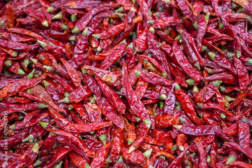 dry red hot chilli pepper as background