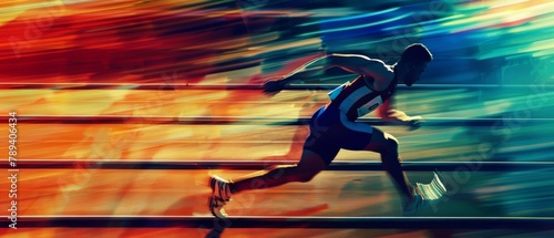 Triomphe en couleur : Un athlète brille lors d'une compétition de para-athlétisme