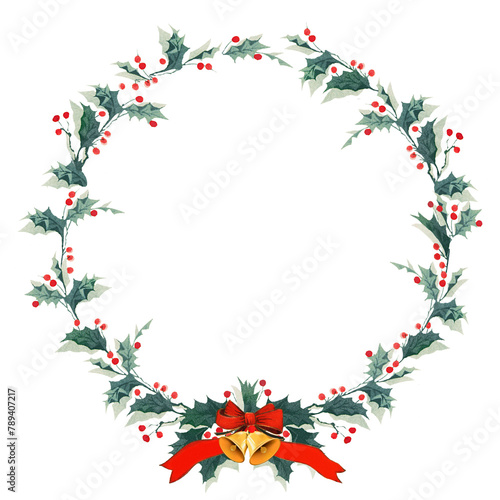 Blank festive Christmas wreath social ads template transparent png © Rawpixel.com