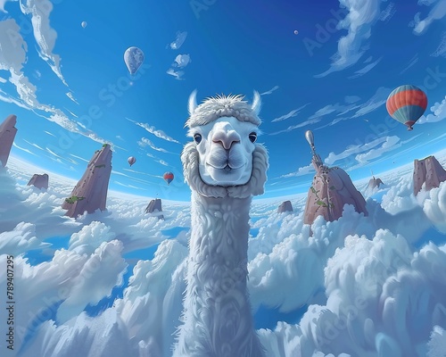 With each passing mile, the alpacas spirit soared as it traversed the vast expanse of the atmosphere , photo