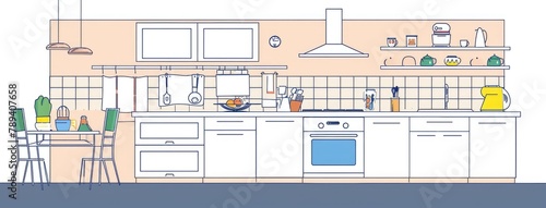 Contemporary Kitchen Interior with Modern Appliances