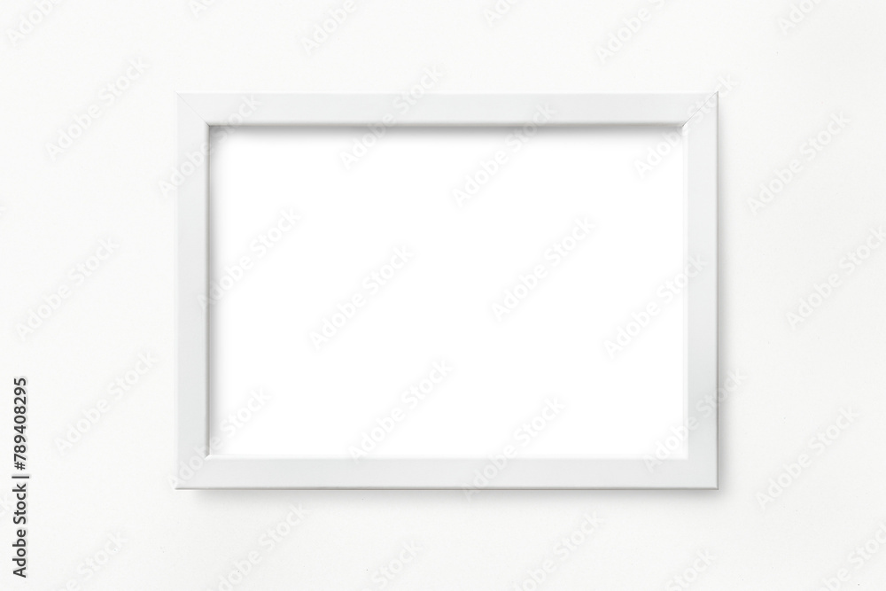 White picture frame mockup on a white background White picture frame mockup on a white background
