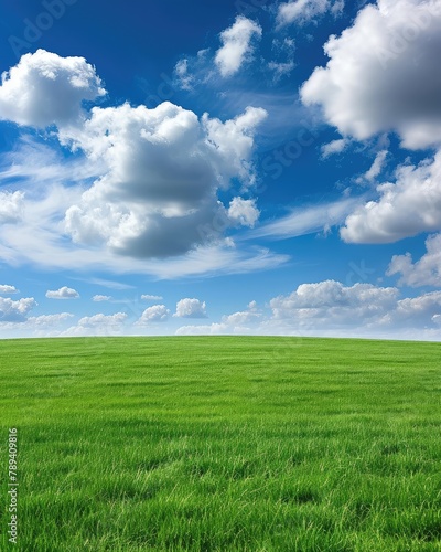 Serene Green Field Under Blue Sky