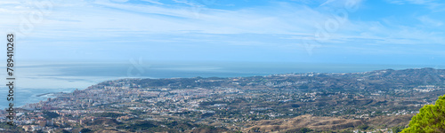 Panoramic view on Mediterranean sea and Fuengirola city  Andalusia  Malaga  Spain
