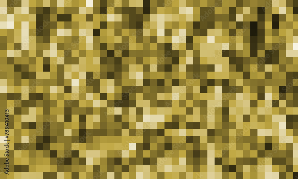 Fototapeta premium Golden Pixel Mosaic Luxurious Digital Texture Background