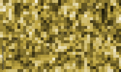 Golden Pixel Mosaic Luxurious Digital Texture Background