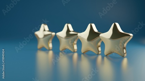 Golden stars for service and rating concept.