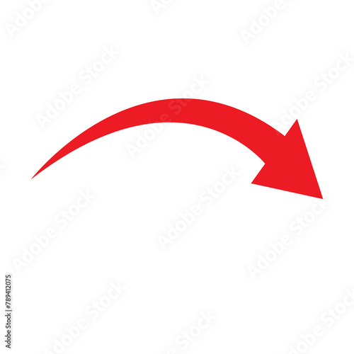 Red arrow. Right arrow. Right curved arrow. Right icon. Right direction. red and white arrows