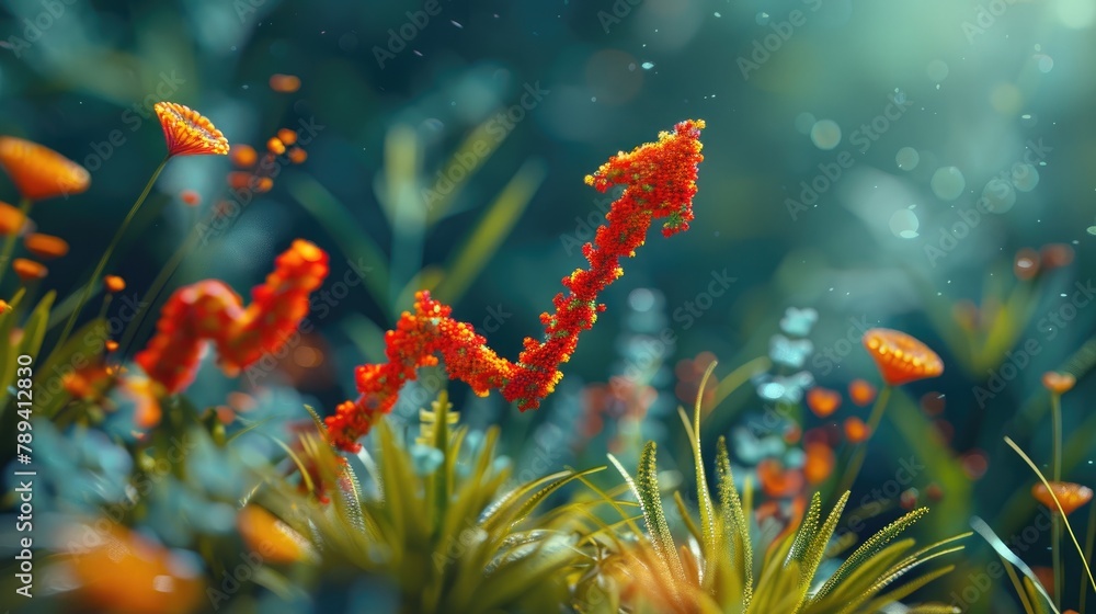 Fototapeta premium Grow up business concept with arrow shape