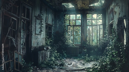 Vintage and LOFI looking Abandoned Environment Background