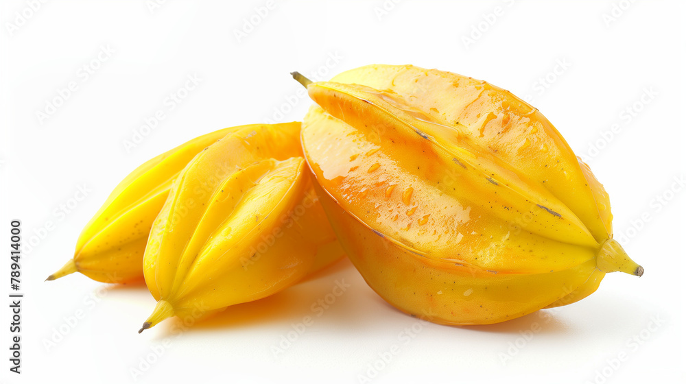 Starfruit on white background.
Starfruit on white background.