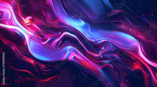 Abstract Vivid Colored Waves on Dark Background