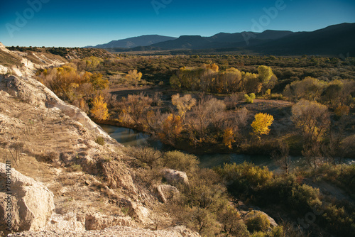 Sunset over the Verde River and Verde River Valley, Camp Verde, Arizona photo