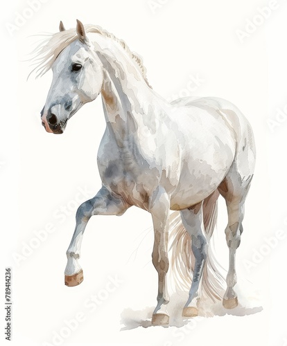 Horse hand drawn watercolor. paint art illustration