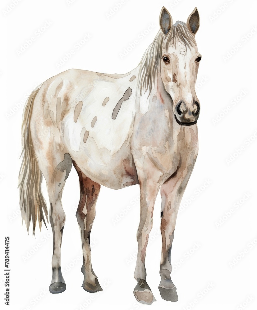 Fototapeta premium Horse hand drawn watercolor. paint art illustration
