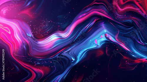 Vibrant Abstract Wave Design With Brilliant Pink and Blue Hues