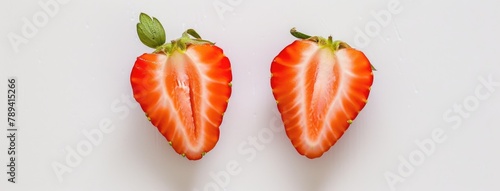 Fresh Cut Strawberries on a Clean Background