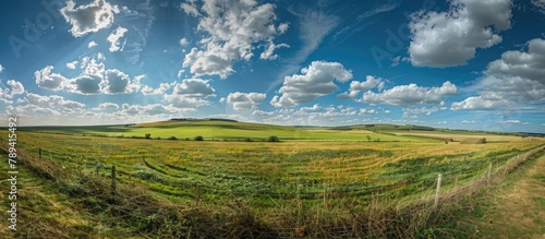 Sprawling fields and azure sky. photo