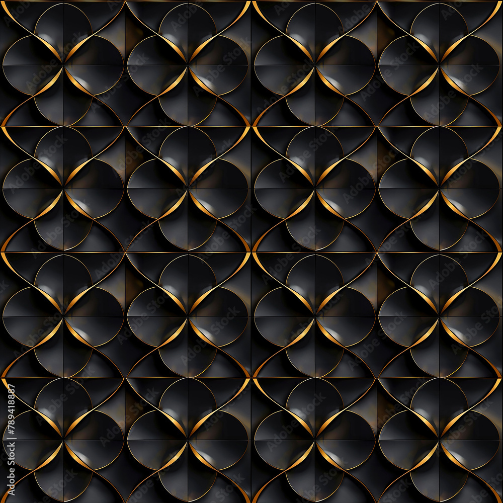 Modern universal minimalist artistic seamless 3d black and gold pattern Modern universal minimalist artistic seamless 3d black and gold pattern