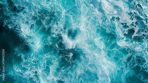 Visual art interpretation  an undisturbed turquoise ocean with subtle foam textures  ideal for a calming natural background. portrayed with creativity.