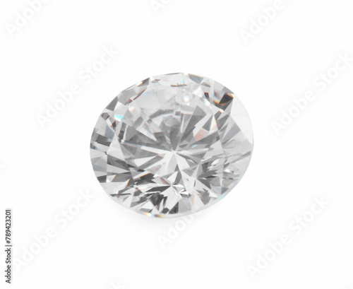 One beautiful shiny diamond isolated on white