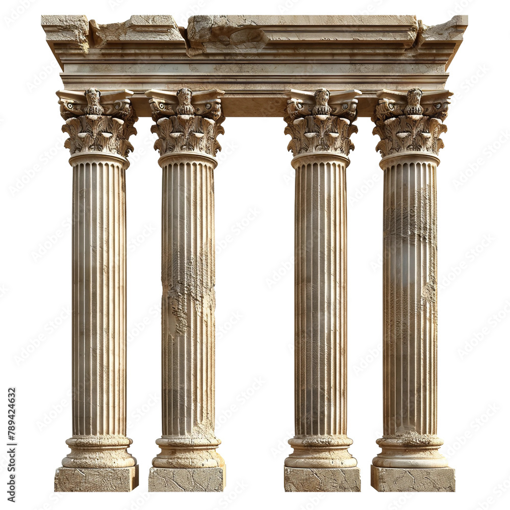 Amazing Ancient Roman Columns Isolated On Transparent Background Amazing Ancient Roman Columns Isolated On Transparent Background