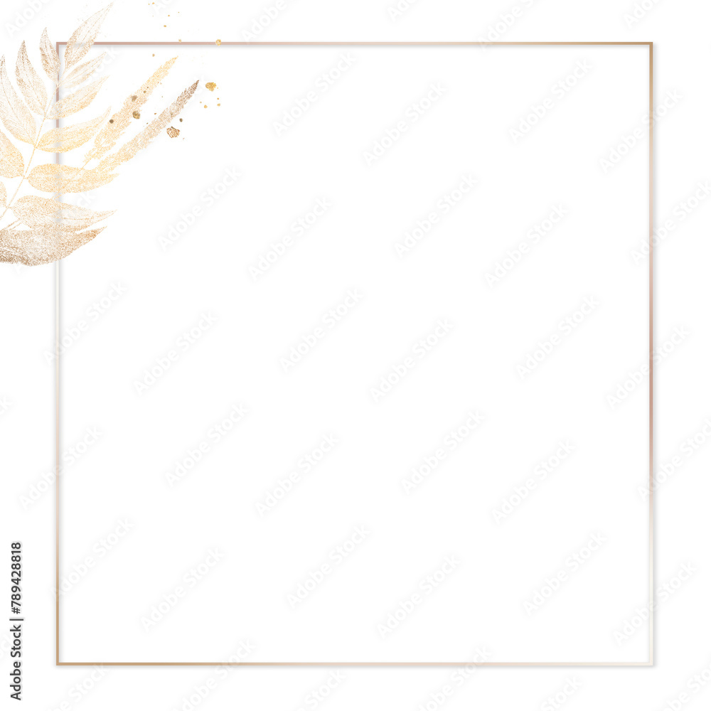 Obraz premium Golden leaves frame design element