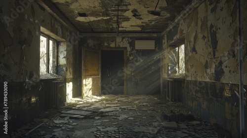 3D Render Style Abandoned Place Background