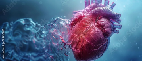 Illustration of 3D digital artwork of human heart volume photo