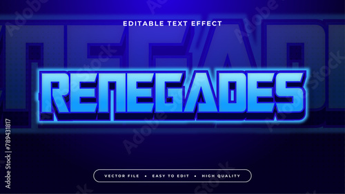 Blue renegades 3d editable text effect - font style photo