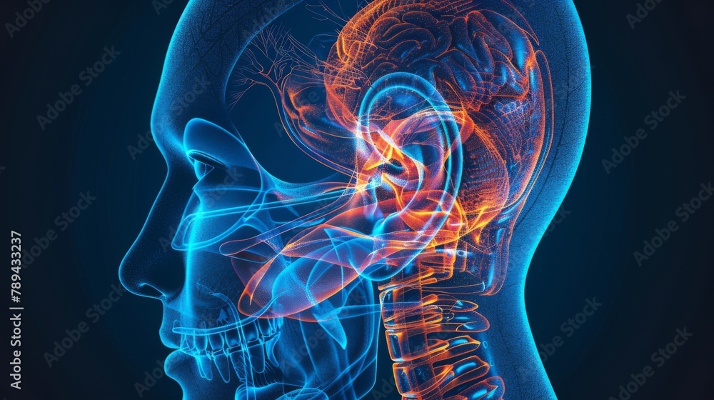 Ear Anatomy Diagram in modern format for easy editing Ear Anatomy Diagram in modern format for easy editing