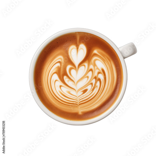 a cup of coffee with latte art SVG on transparent background