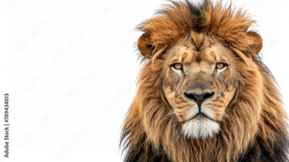 A lion on a white background