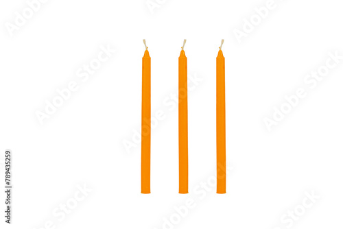 yellow candle on white background