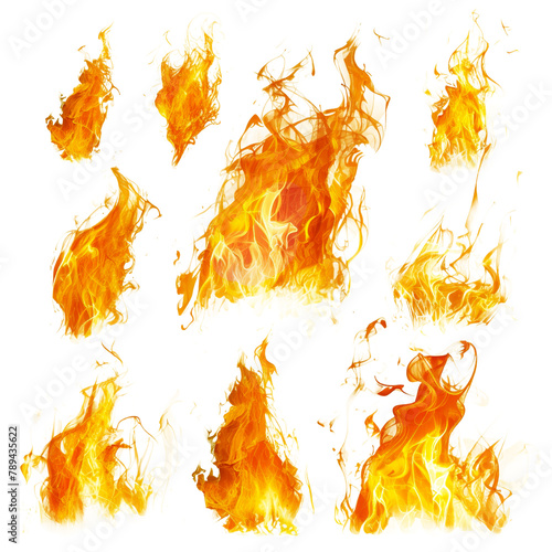 Amazing Animated Set of Fire Isolated On Transparent Background 