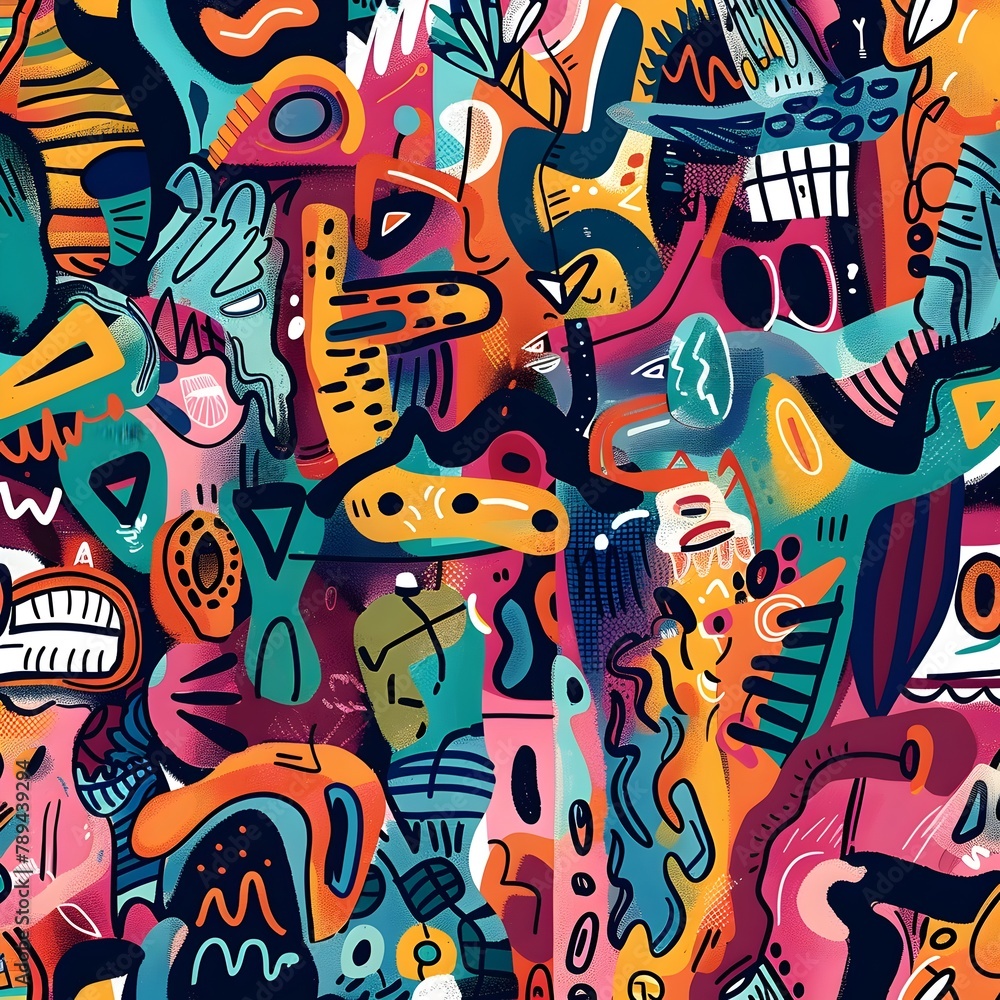 Freedom Unleashed: A Vibrant Doodle Header Brimming with Unique Shapes and Rich Textures Freedom Unleashed: A Vibrant Doodle Header Brimming with Unique Shapes and Rich Textures