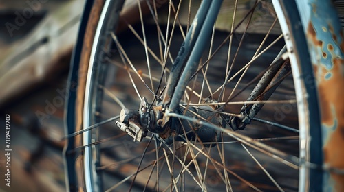 Vintage Bicycle Wheel - Detailed Rim and Spokes Radiating Leisurely Travel
