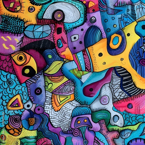 Doodle Art Header: A Whimsical Array of Shapes and Textures for Creative Minds