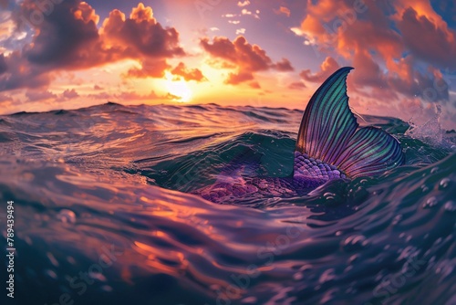 Mermaid's Tail at Sunset: A Colorful Display of Marine Beauty