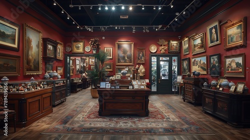 Wallpaper Mural An intimate view of a boutique art gallery filled with impressionist paintings and small, exquisite sculptures. Torontodigital.ca