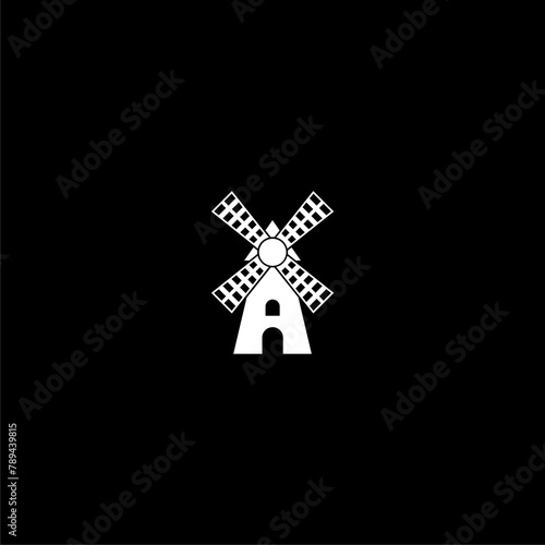 Windmill icon isolated on dark background