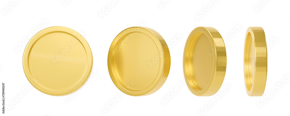 Set of golden coin in different shape Isolated on transparent background. 3D PNG File Set of golden coin in different shape Isolated on transparent background. 3D PNG File
