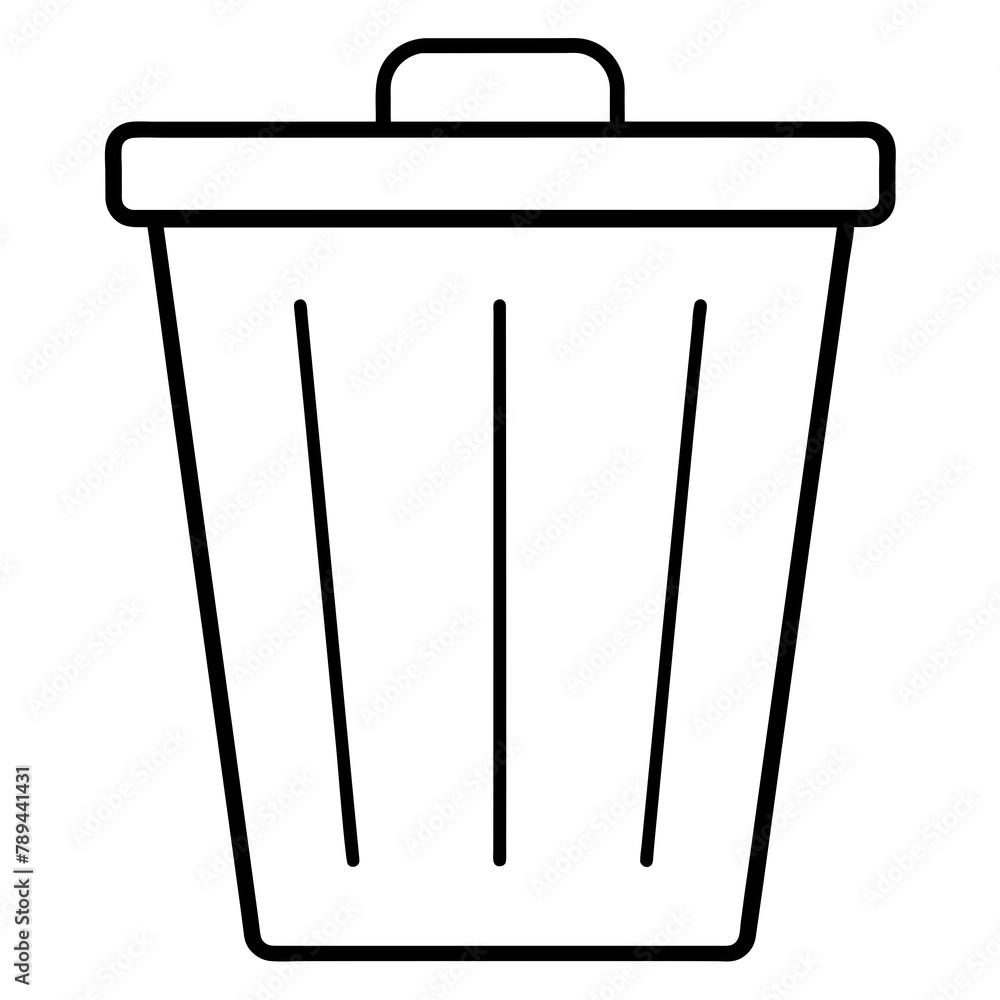 Outline Trash Icon isolated on grey background for web site design, logo, app, UI. Editable stroke. Vector illustration. Outline Trash Icon isolated on grey background for web site design, logo, app, UI. Editable stroke. Vector illustration.