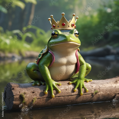 Frog king from fairy tale wearing crown © Zsolt Biczó