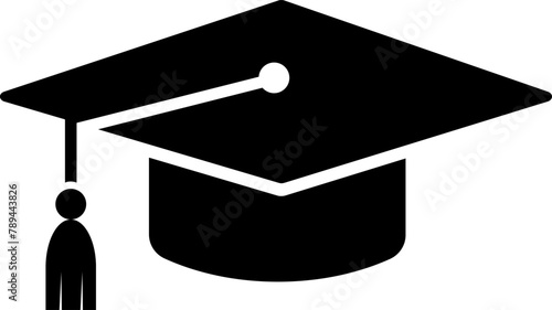 Graduation hat cap icon . Academic cap vector icons. Student hat simple black icon. Graduation and education symbol . 