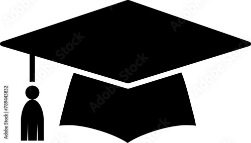 Graduation hat cap icon . Academic cap vector icons. Student hat simple black icon. Graduation and education symbol . 