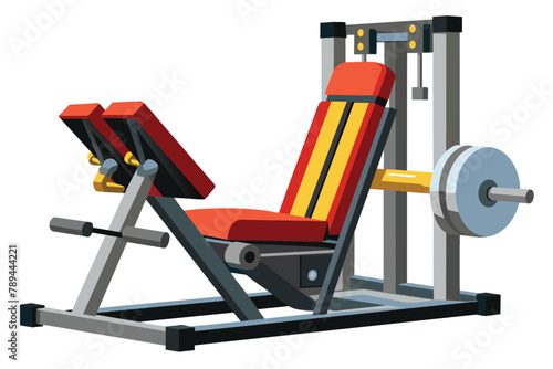 Leg press machine on white