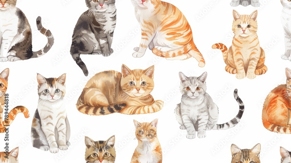A group of cats sitting together. Ideal for pet-themed designs